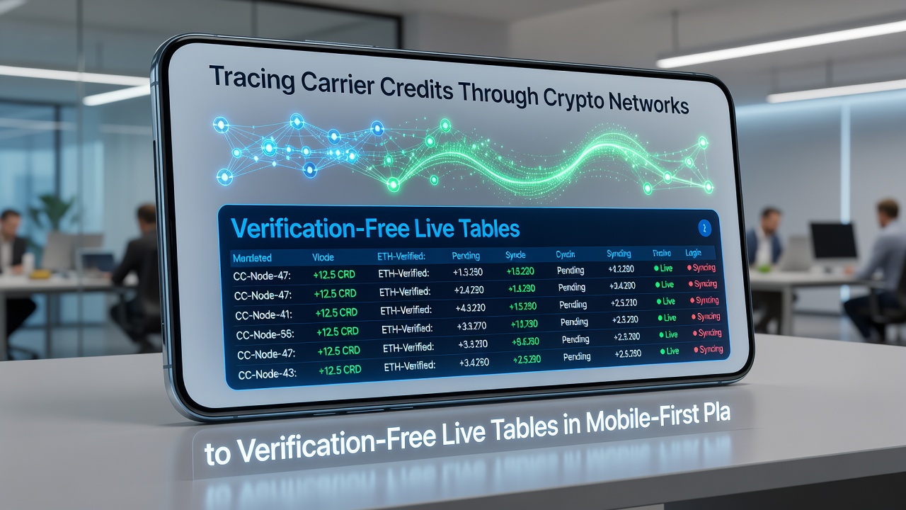 Mobile interface showing live dealer tables funded by converted carrier credits
